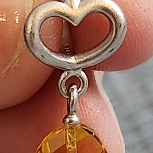 Endless Jewelry Citrine Heart Grip Drop Silver Citrine Crystal - Picture 5 of 5